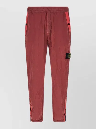 Stone Island Nylon Cargo Shorts In Red