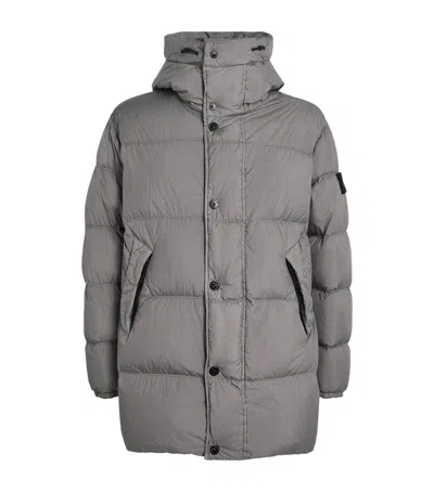 Stone Island Nylon Crinkle Reps Down Parka In Gray
