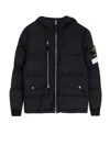 Stone Island Insulated Hooded Quilted Jacket In Black