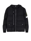 Stone Island Insulated Hooded Quilted Jacket In Black