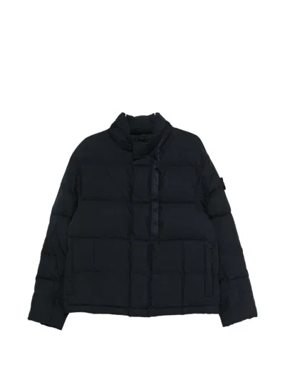 Stone Island Nylon Down Jacket In Blue