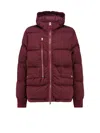 Stone Island Insulated Hooded Nylon Jacket In Burgundy