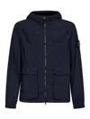 Stone Island Hooded Flap-pocket Jacket In Blue