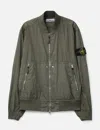 Stone Island Military Green Bomber Jacket With Iridescent Finish In Green