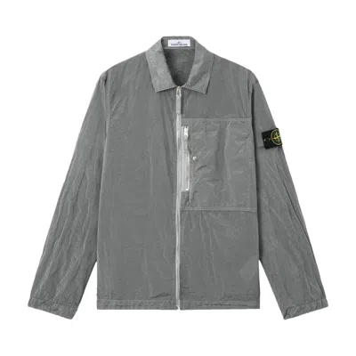 Pre-owned Stone Island Nylon Metal Econyl Overshirt 'pearl Grey' | Men's Size M