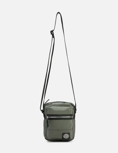 Stone Island Nylon Metal Econyl® Pouch Bag In Green
