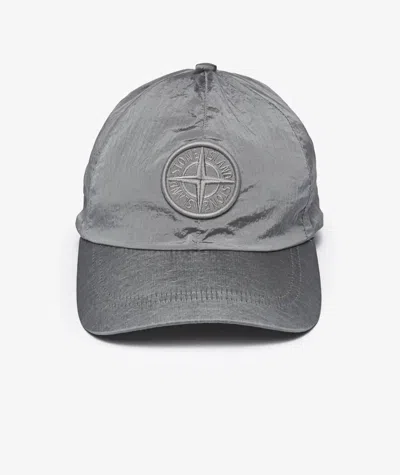 Stone Island Nylon Metal Embroidered Logo Baseball Cap In Orange