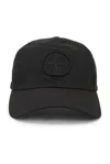 Stone Island Nylon Baseball Hat With Prominent Logo In Black