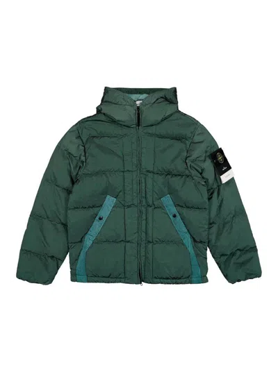 Stone Island Nylon Metal Hooded Down Jacket In Animal Print