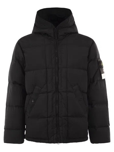 Stone Island Nylon Metal Hooded Down Jacket With Compass Badge In Multi