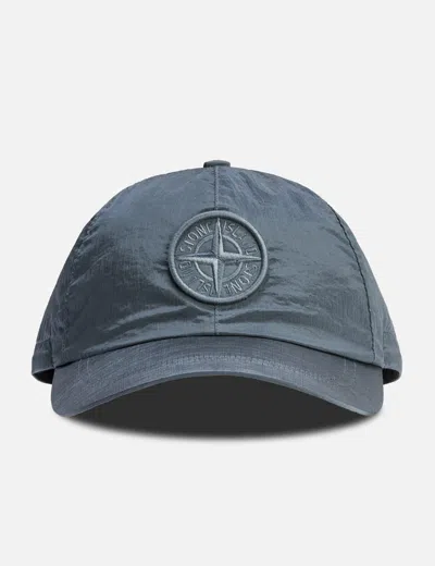 Stone Island Nylon Metal In Econyl® Baseball Cap In Blue