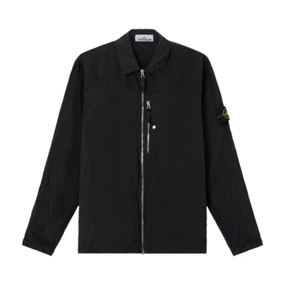 Pre-owned Stone Island Nylon Metal In Econyl Overshirt 'black' | Men's Size L