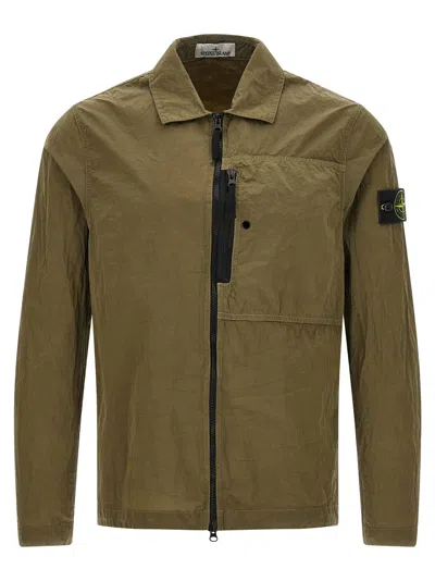 Stone Island Nylon Metal Technical Overshirt In Green