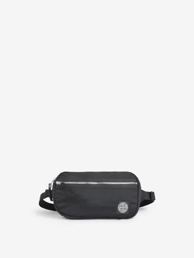 Stone Island Nylon Metal Waist Bag In Black