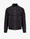 Stone Island Black Bomber Jacket With Front Zip Closure And Logo Patch On The Sleeve In Tech Fabric Man