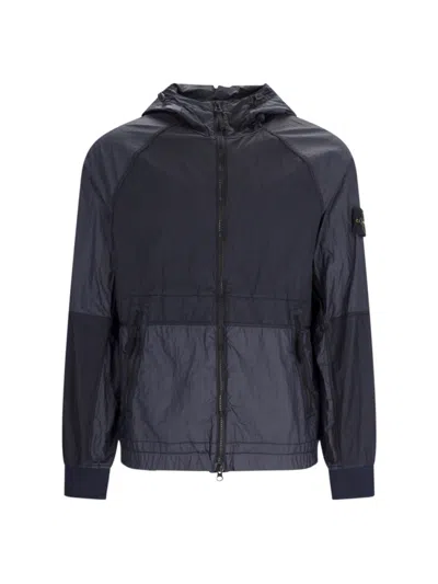 Stone Island Nylon Metal Watro-tc Hooded Jacket In Blue