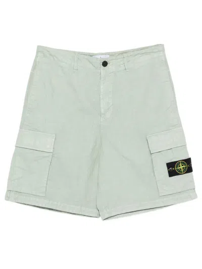 Stone Island Nylon Panama Loose Fit Cargo Bermudas In Blue