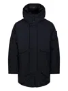 Stone Island Tech Fabric Hooded Parka In Black