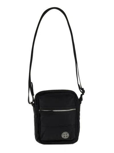 Stone Island Nylon Pouch With Adjustable Strap In Black