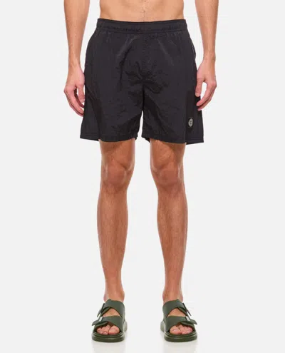 Stone Island Nylon Swim Shorts In Black