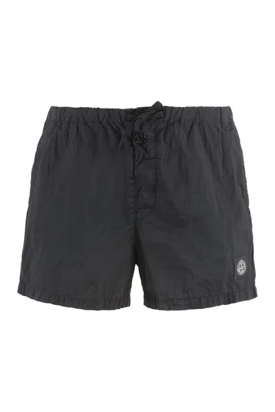 Stone Island Nylon Swim Shorts In Black