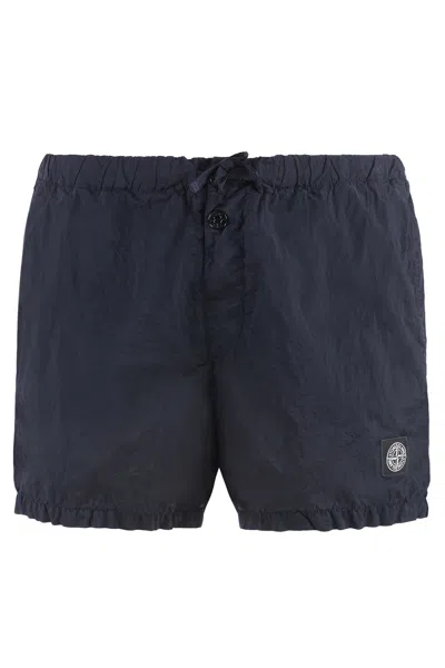 Stone Island Nylon Swim Shorts In Blue