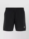 Stone Island Slim Fit Swim Trunks With Compass Patch In Black