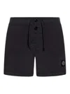 Stone Island Short Swimsuit In Negro