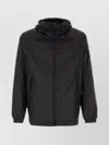 Stone Island Nylon Windbreaker With Hood And Pockets In Black