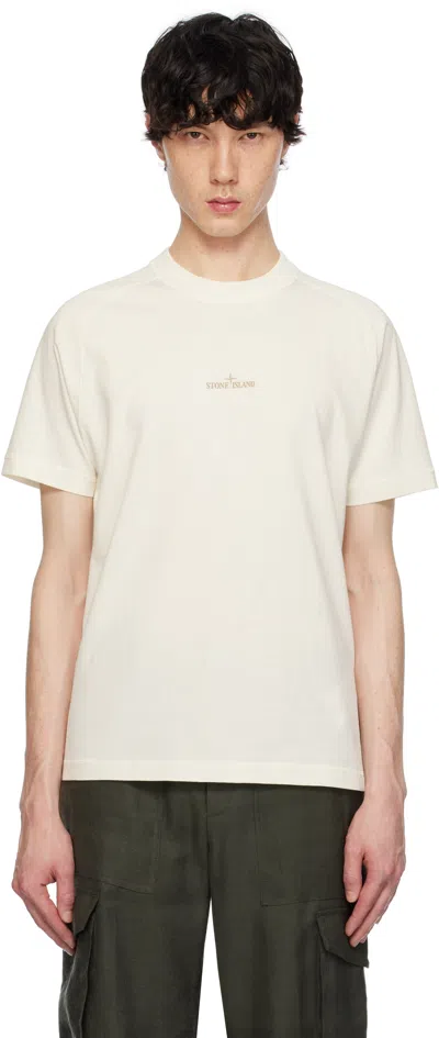 Stone Island Off-white 2100020 Organic Cotton Jersey T-shirt In V0093 Ivory