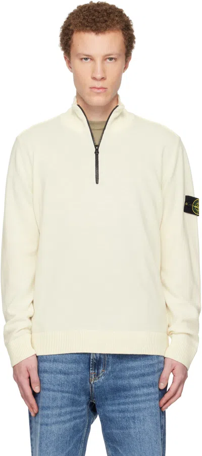 Stone Island Off-white 5100012 Light Rws Geelong Wool Sweater In Neutral