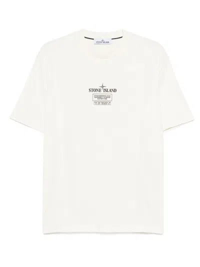 STONE ISLAND OFF WHITE ARCHIVE LOGO SOLID T-SHIRT