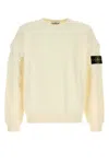 Stone Island Off White Compass-patch Sweatshirt In Yellow