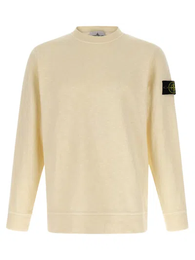 STONE ISLAND OFF WHITE CREWNECK LOGO SWEATSHIRT