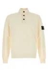 Stone Island Off White Logo Patch Sweater In Yellow