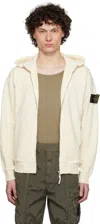 Stone Island Off-white Malfilé Fleece Old Effect Hoodie In V0193 Ivory