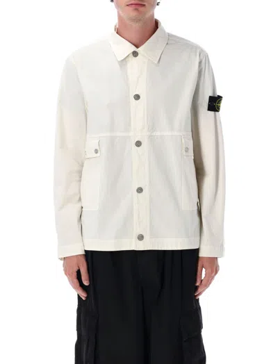 Stone Island Off-white Mil-spec Stretch Ripstop-tc Jacket In Neutral