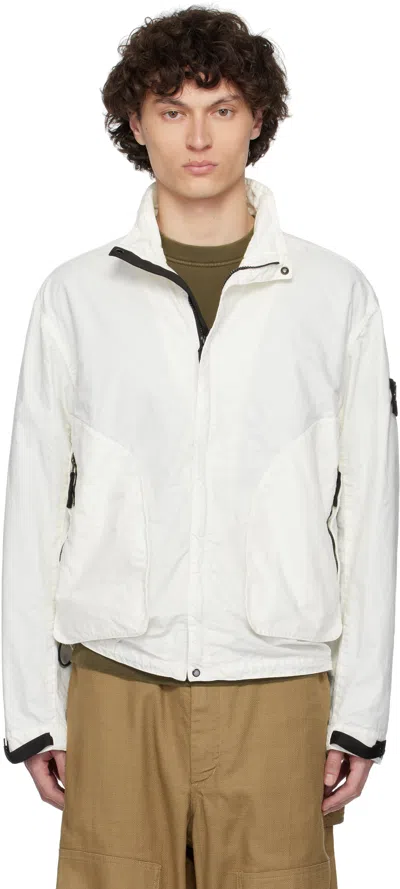 Stone Island Off-white Organic Look Nylon Panama-tc Jacket