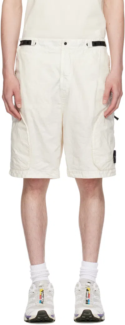 Stone Island Off-white Organic Look Nylon Panama-tc Shorts