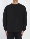 Stone Island Lightweight Wool Crew Neck Pullover In Black