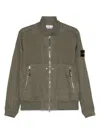 Stone Island Military Green Bomber Jacket With Iridescent Finish In Green