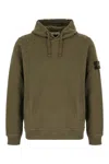 Stone Island Olive Green Cotton Sweater In Green