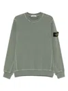 Stone Island Sweatshirt With Compass Application In Green