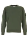 Stone Island Wool Crewneck Sweater In Green