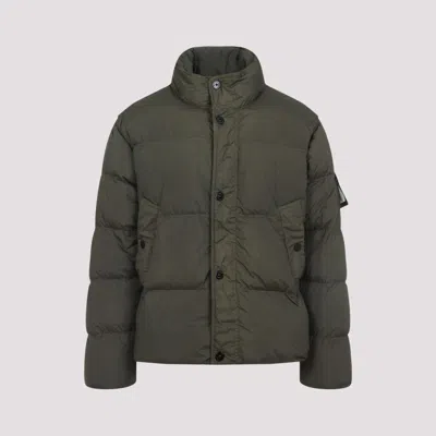 Stone Island Olive Green Crinkle Reps Down Jacket