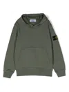 Stone Island Olive Green Hoodie With  Badge In Green