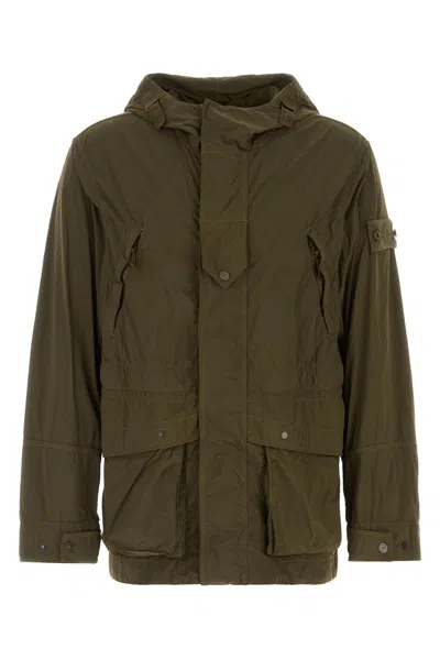 Stone Island Olive Green Nylon Parka