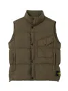 Stone Island Nylon Down Vest In Green