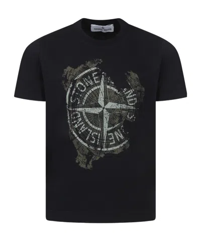 Stone Island Open-necked Black Shirt