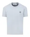 Stone Island Open-necked Black Shirt In Blue